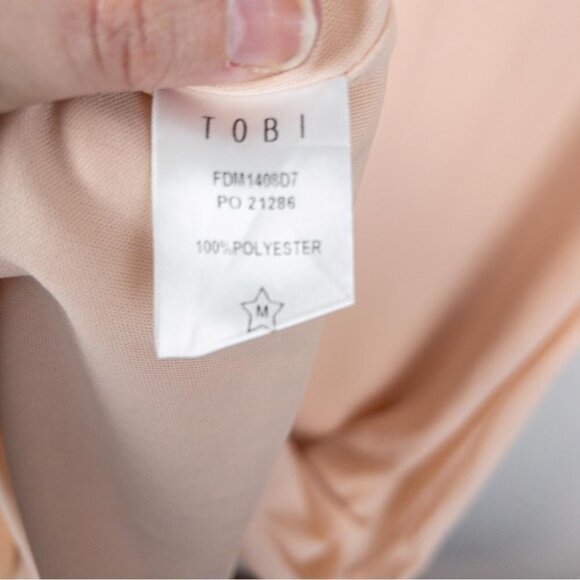 Tobi Womens Size Medium Blush Pink Slip Maxi Dress Lace Up Fairycore Ballet - Picture 5 of 11
